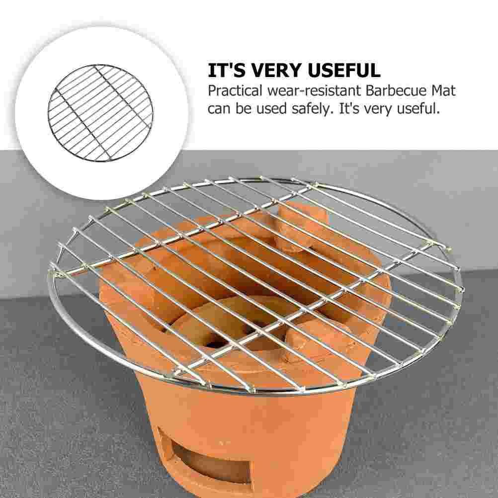 Practical Stainless Steel Round Grill Net BBQ Mesh for Barbecue Tools High Temperature Resistant Lightweight Outdoor Pad