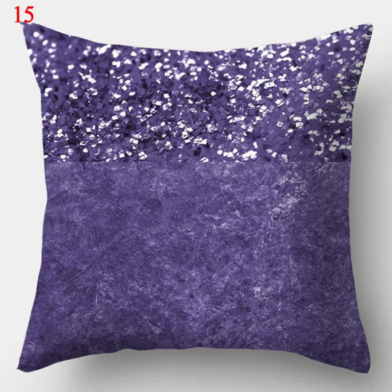 New Purple Geometric Pillowcase Decorative Cushion Cover  Home Sofa Decor Square