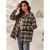IHUASU Women's Vintage Casual Autumn Winter Long Sleeve POLO Neck Jackets & Coats