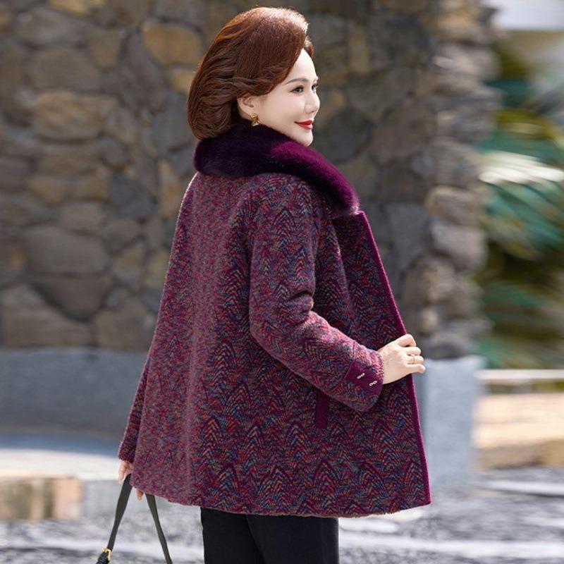 Winter mink coat velvet women's thickened coat old lady warm clothes