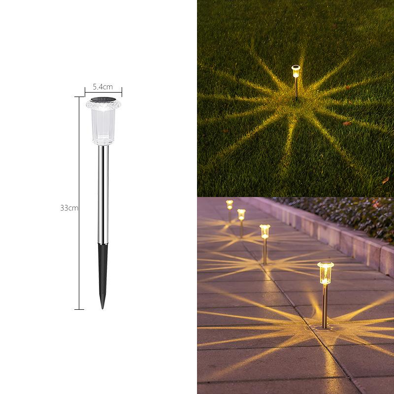 Outdoor Stainless Steel Solar Lawn Lights Waterproof Garden Yard Path Walkway Landscape Decor Night Lighting Courtyard Decor