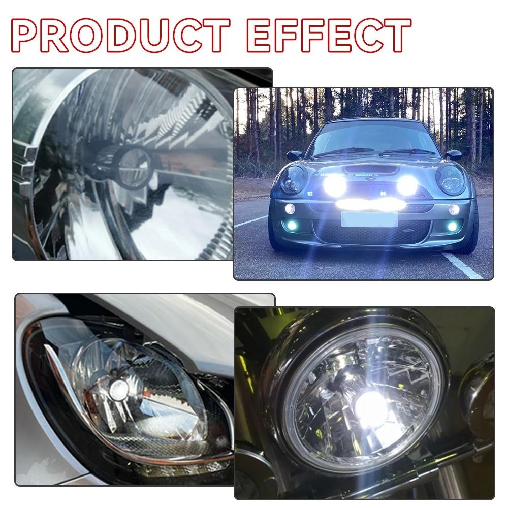 2Pcs Y6 Turbo Fan H4 LED Projector Headlight Projector Lens 6500K Super Bright Auto Hi Lo Beam Bulb LED Lights Car Lamp