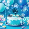 Decorațiuni Tort Ocean Topper Tort Rechin Figurine Rechin Decorațiune Temă Ocean Minge Albastră Decor Tort Topper Brioșă Mare