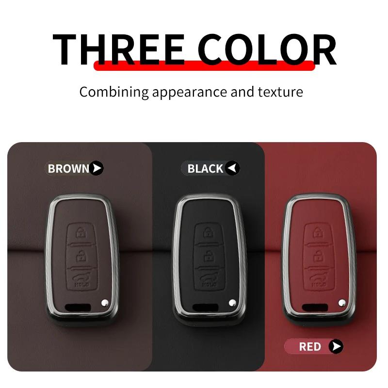 Interior Mouldings 3 Buttons Car Zinc Alloy Key Case Cover For Hyundai IX35 Sonata 8 For Kia Forte Rio 3 K2 K3 K5 Sportage Keych