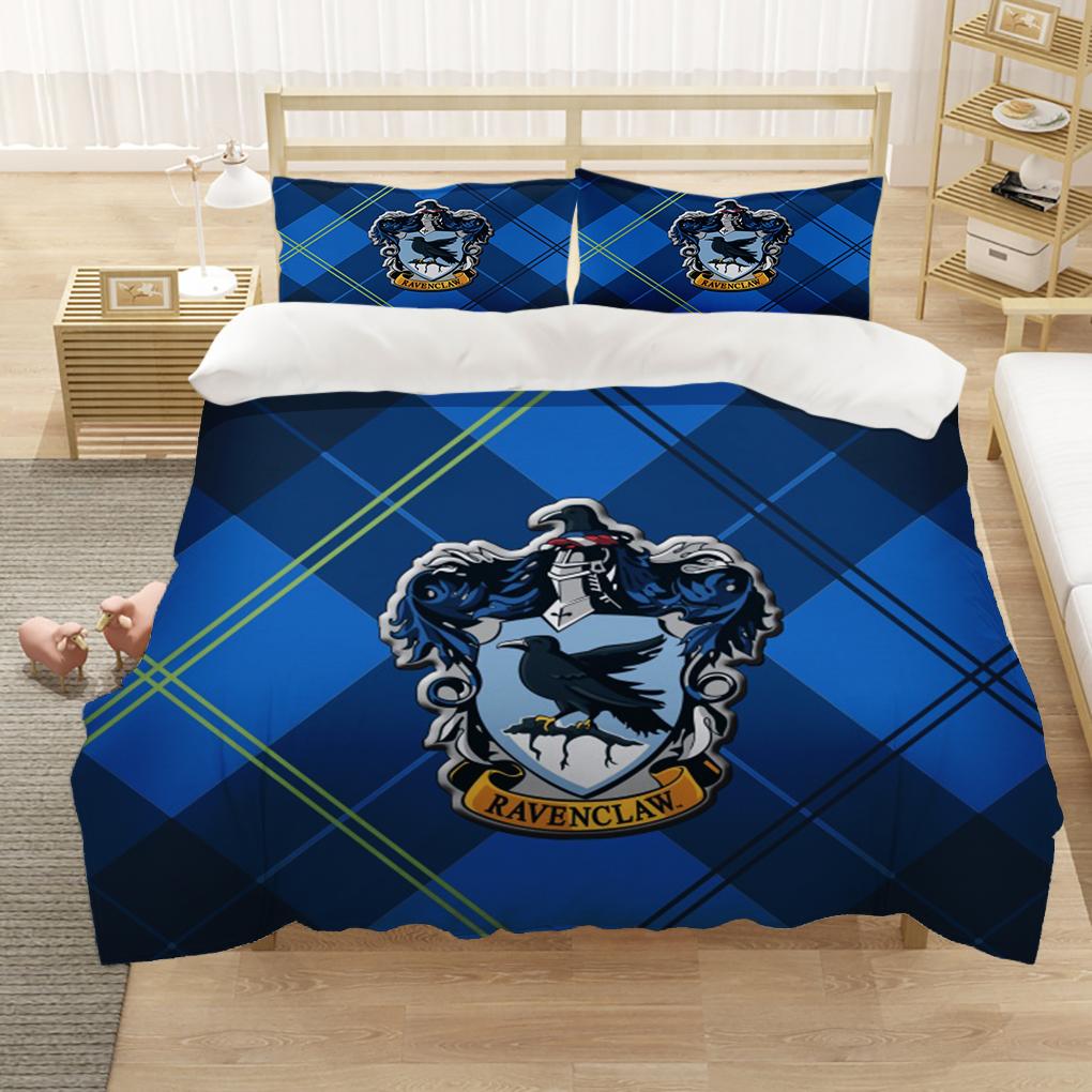 Marauders Map Four Magic College 3Pcs Duvet Cover Sets Cartoon Bedding Set Sheet Children Room Bed Sheet Pillow Case