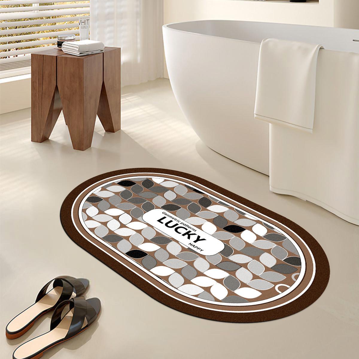 

Diatom Mud Moisture-wicking Floor Mat Bathroom Toilet Door Entry Entry Slip-resistant Foot Mat Toilet Toilet Carpet 40 * 60cm
