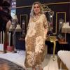 European and American Summer New Shirt Collar Print Long Sleeve Fashion Loose Women's Dress