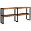 Console Table with Shelf Multicolored Solid Upcycled Wood