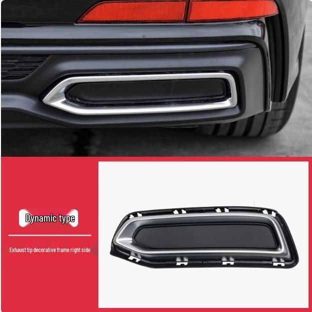 A6LC8 Rear Bumper Trim: Electroplated Tailpipe Cover & Lower Guard for 19-21 A6L Models