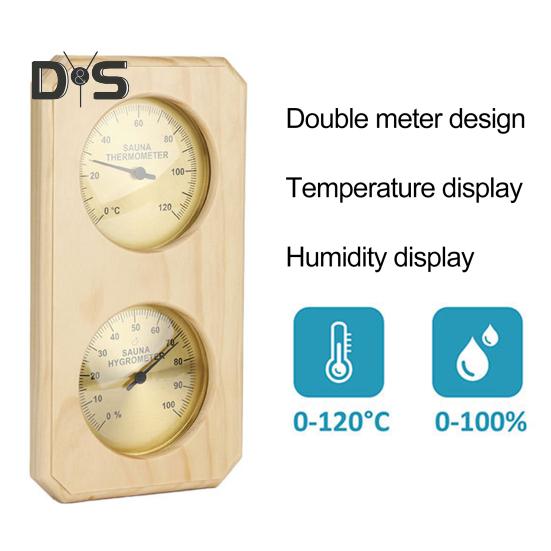 Sauna Thermometer Large Screen No Battery Required High Precise Wall-Mounted Temperature Monitoring 2-in-1 Sauna Digital Thermometer Hygrometer