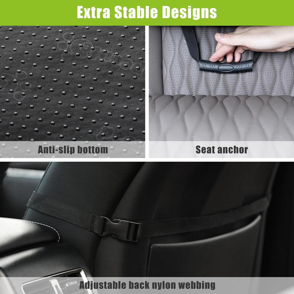 Pecute Dog Car Drive Box Seat Cover with Drive Bed Prevention Lead and Passenger Back for Small Dogs Insole, Foldable, Anti-Slip, Waterproof, Seat,