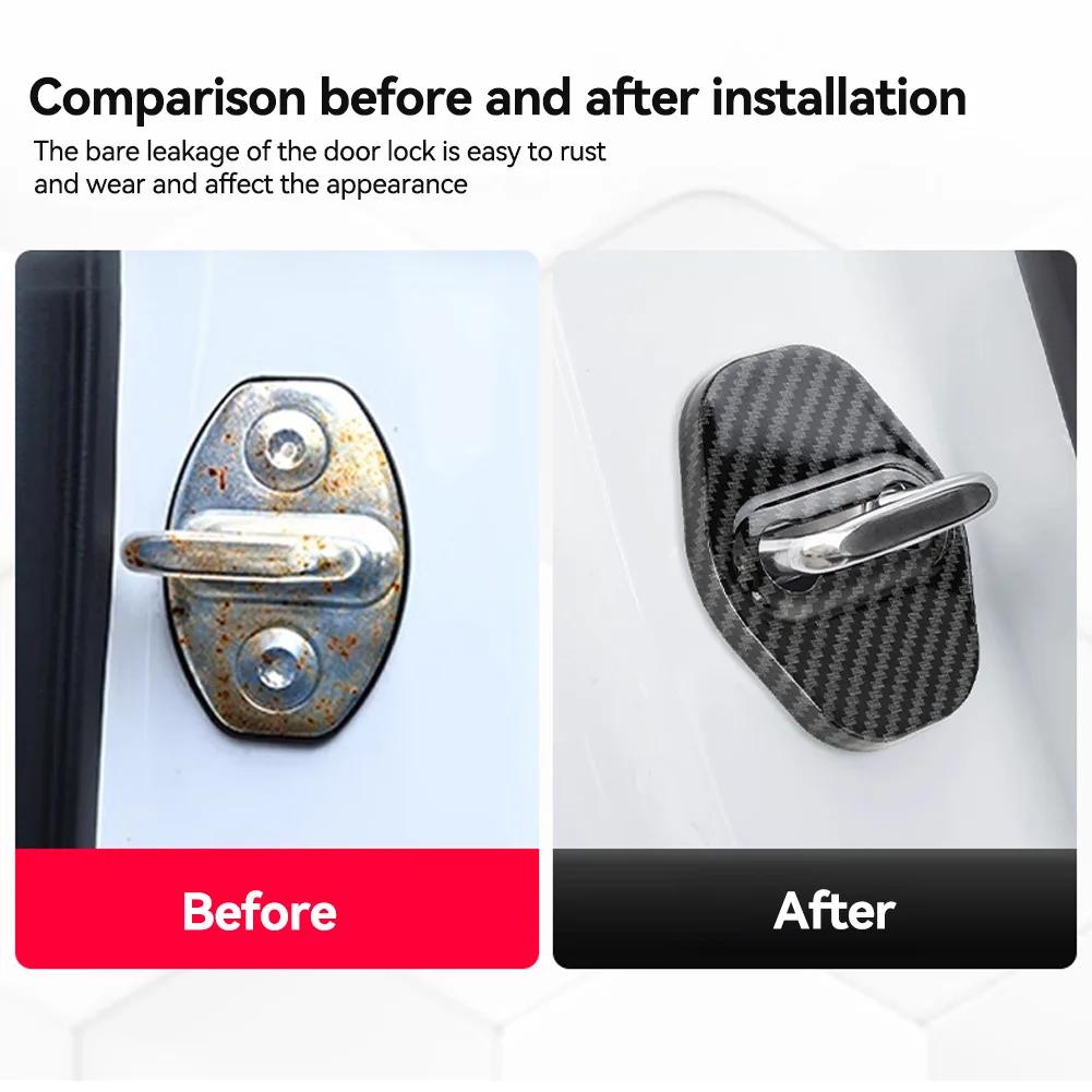 4Pcs Car Door Lock Buckle Protective Cover Door Shock Absorber Cushion Thickened Pad for VW Volkswagen ID3 ID4 CROZZ ID6