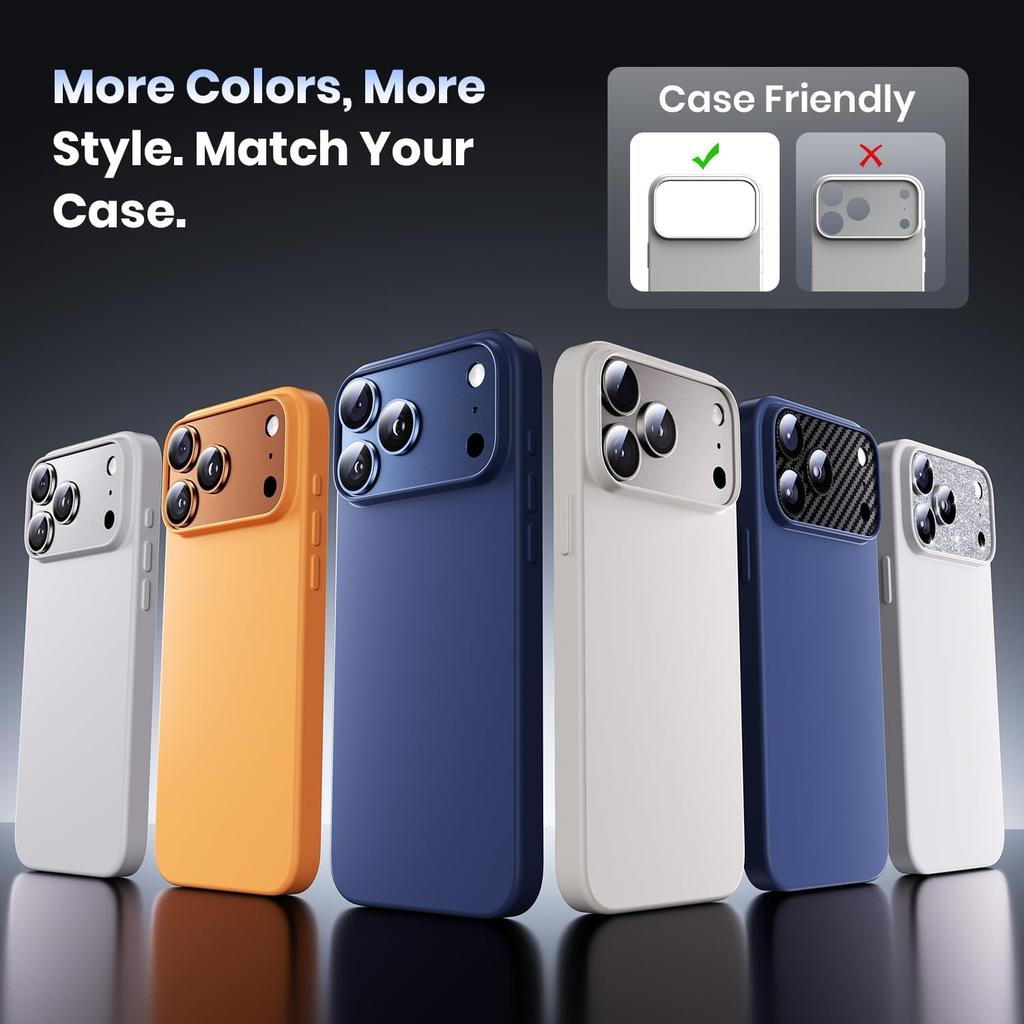 Metal Glass Camera Lens Protector for IPhone 17 Pro 17 ProMax IPones Lens Cover Accessories 9H+Tempered Full Cover Case Friendl 4