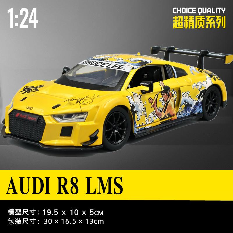ABW1 1:24 BMW M4 GT3 Alloy Sports Car Model Diecast Metal Toy Car Vehicles Model Simulation Sound and Light Collection Childrens Gift
