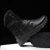 Fashion Outdoor Mens Winter Plush Snow Boots Wear-resistant High-top Shoes Non-Slip Desert Mountaineering Boots Versatile Mid-Calf Botas