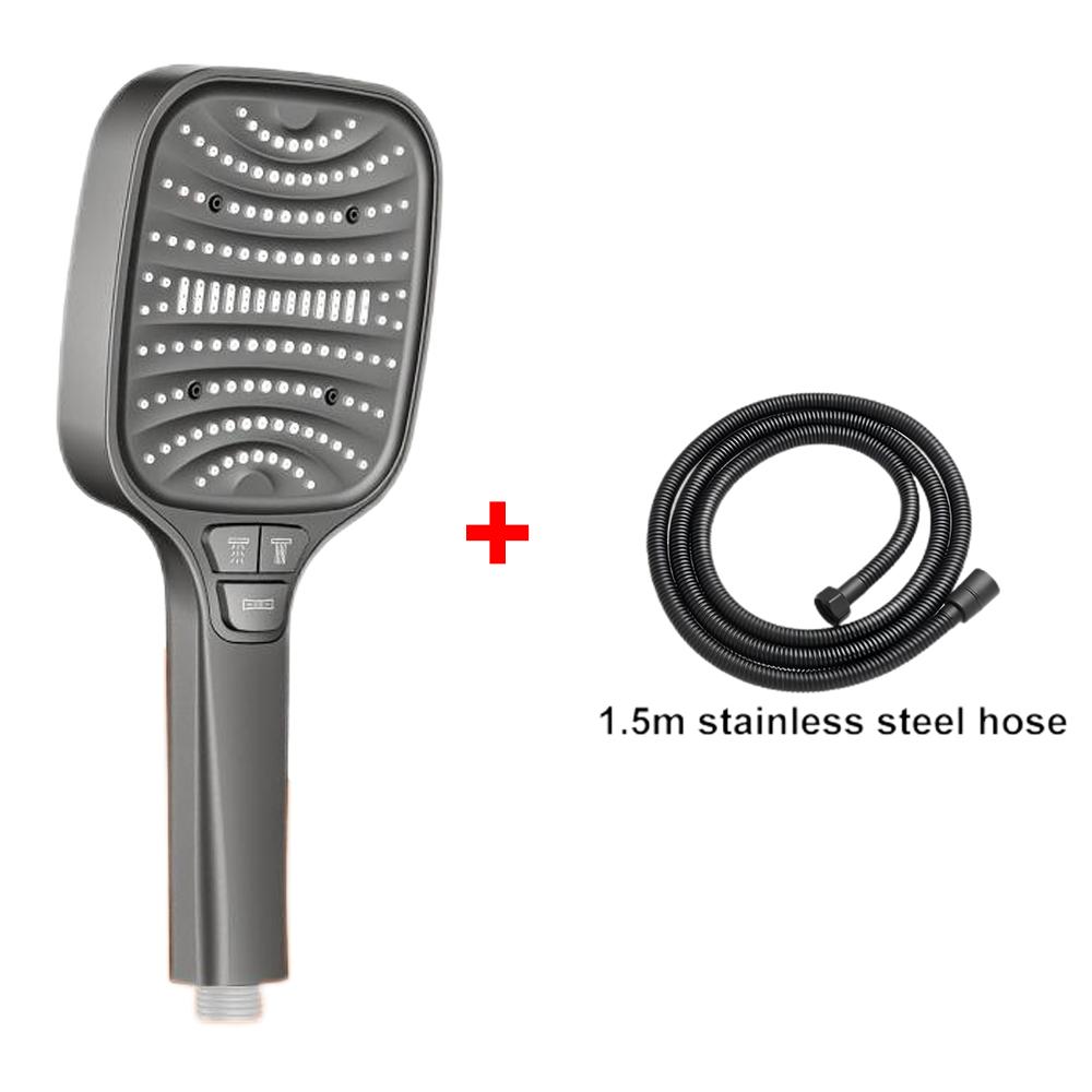 8 Modes Turbo Pressurized Shower Head 12cm Large Panel Water Saving Showerheads Explosion-proof Thickened ABS Filter Shower Head