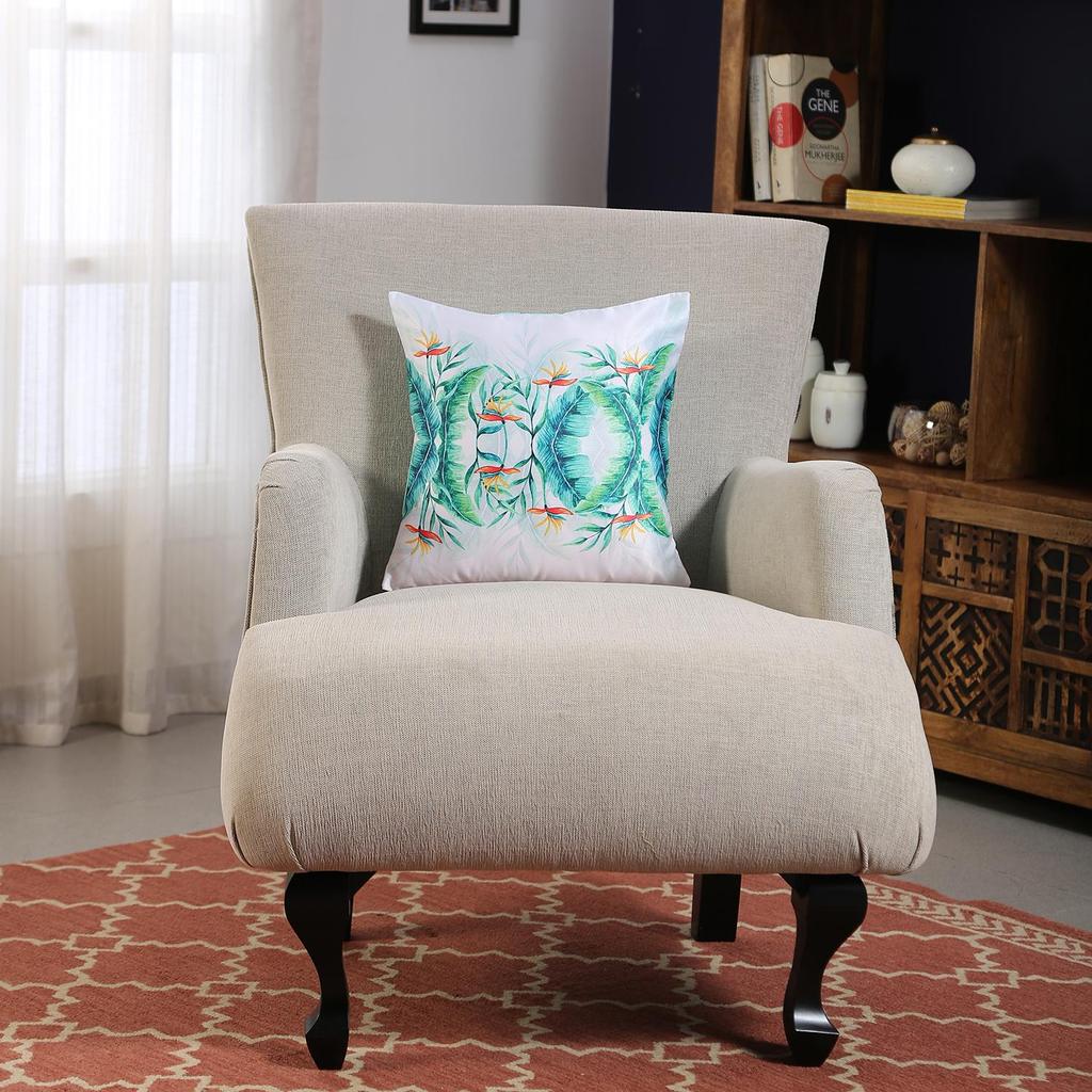 Potah na polštář KOKO MAISON INC Tropická zahrada z polystyrenu | Zapínání klopou | Digitální potisk