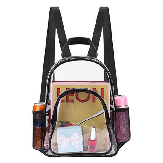 Student Backpack Transparent See Through Large Capacity Smooth Zipper PVC School Bag for School