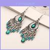 Ethnic Style Vintage Alloy Dangle Earrings With Rhinestones For Women