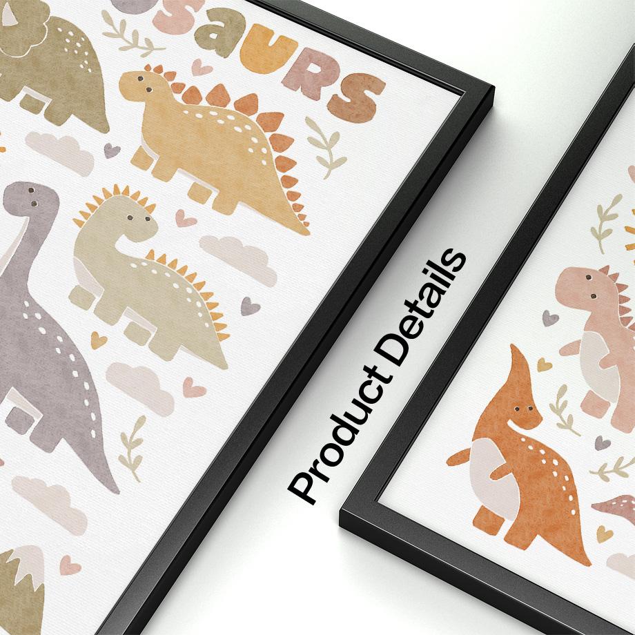 Wandkunst Kinderzimmer Dekoratives Poster Cartoon Neues Baby Dinosaurier Süßes Herz Alphabet Kindergarten Leinwand Malerei Druck Wandbild