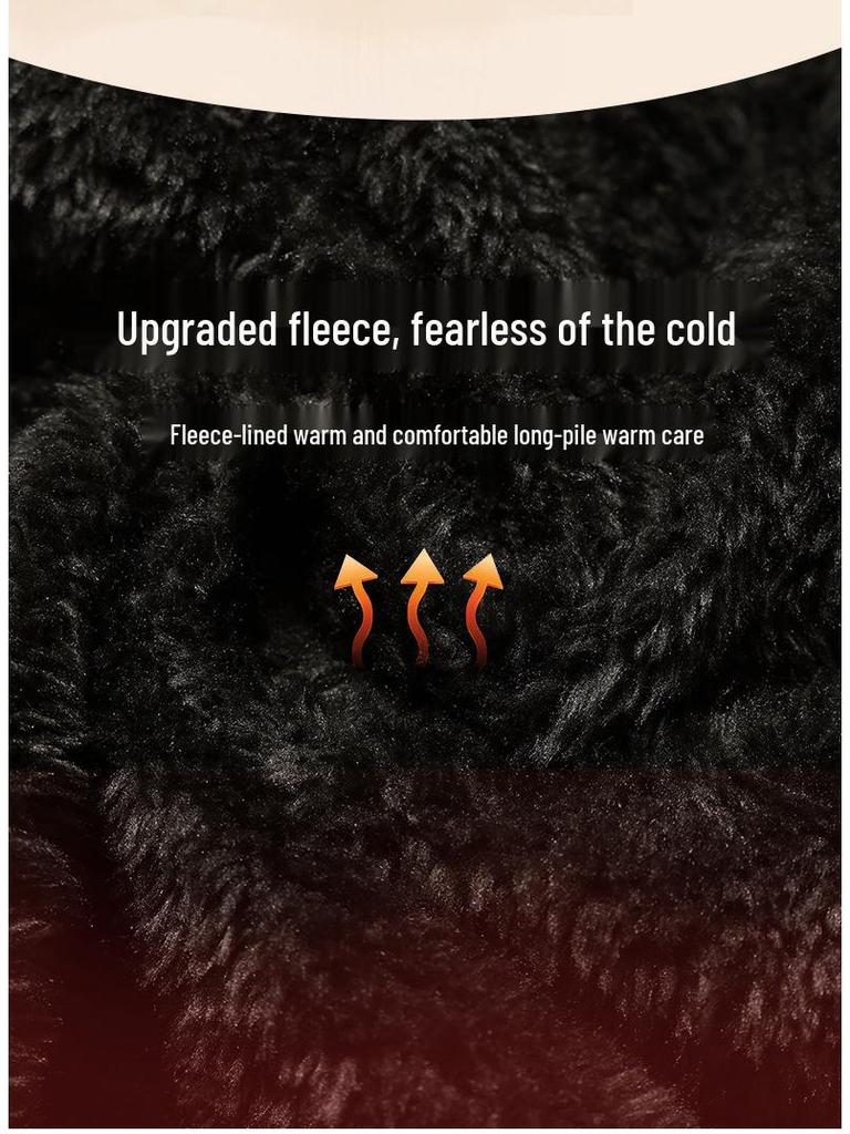 Men's Fleece-Lined Camouflage Pants: Thick Straight-Leg, Versatile, Wear-Resistant, and Loose-Fit Casual Workwear.