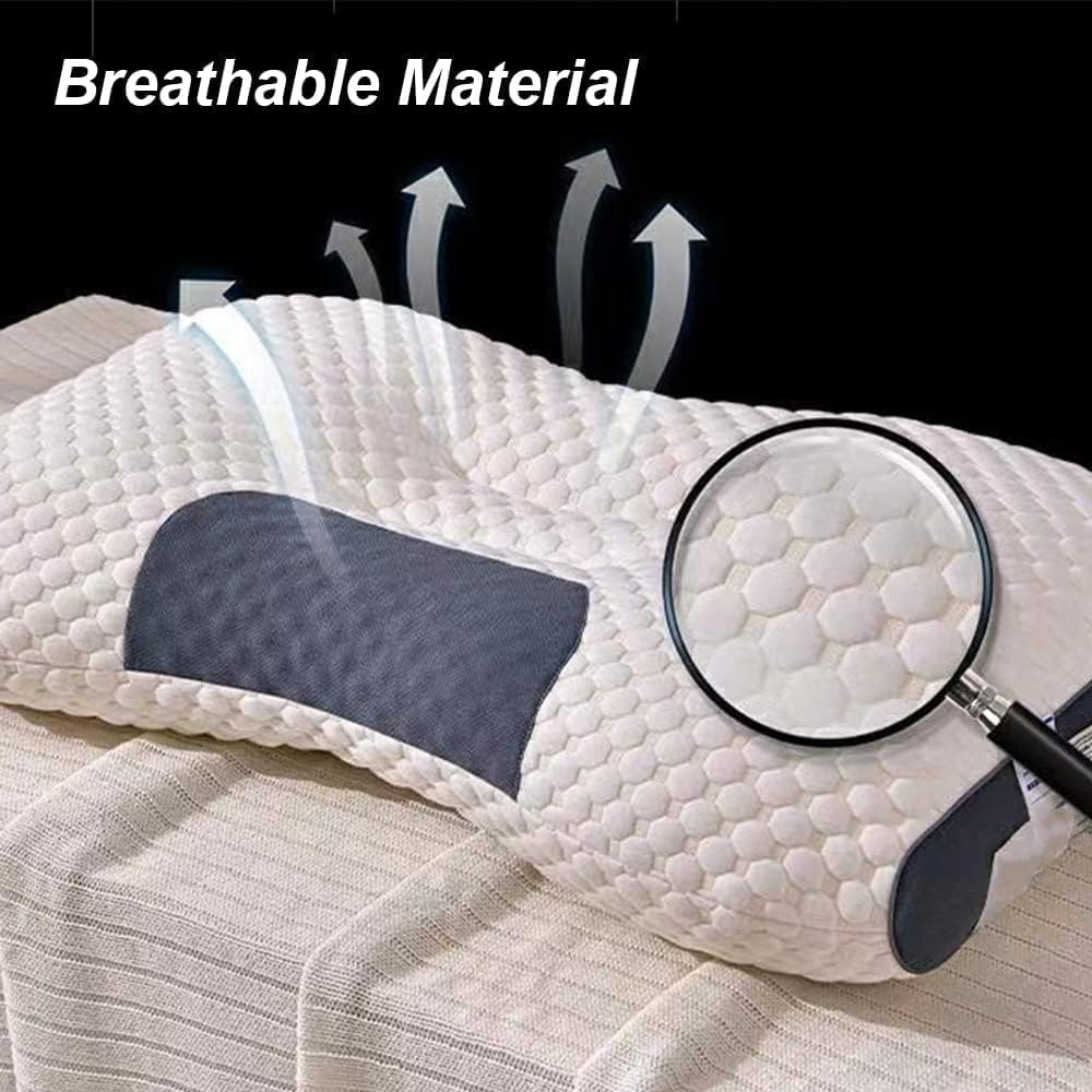 3D SPA Massage Pillow, Cervical Support & Well Sleep Nursing Pillows, Help Sleep and Protect the Neck Knitted Cotton Pillow