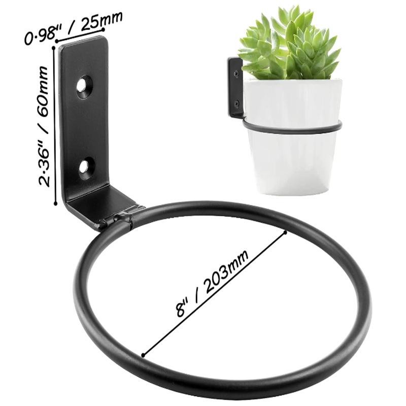 Wall-Mounted Metal Floral Plant Support Ring - Hanging Flower Pot Hanger