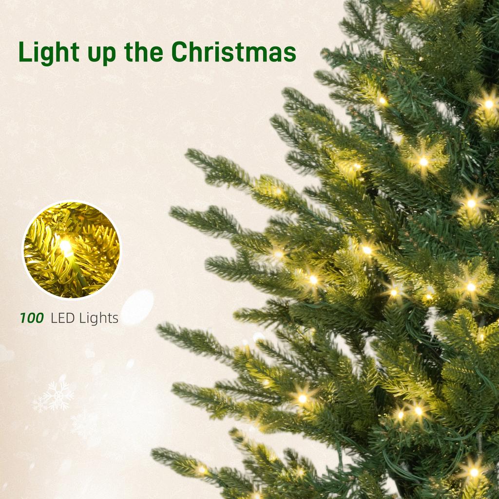 Set of Two Artificial 4ft Christmas Trees, with Lights - Green