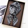 Imitation Silk Square Scarf For Women leopard Printed Bandanas Hairband Luxury Hijab Neckerchief Elegant Shawl Wraps