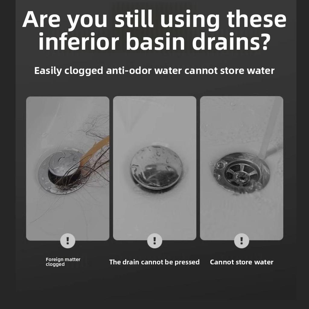 Universeller Spülen-Pop-Up-Ablaufstopfen Verstopfungshemmend Geruchsabweisend & Insektensicher Haarfilter Badezimmerwaschbeckenstöpsel