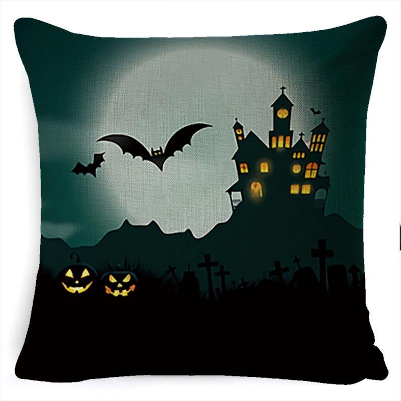New Halloween Pumpkin Lumbar Pillow Printed Pillow Linen Pillow Cover Cushion Cover Decoration