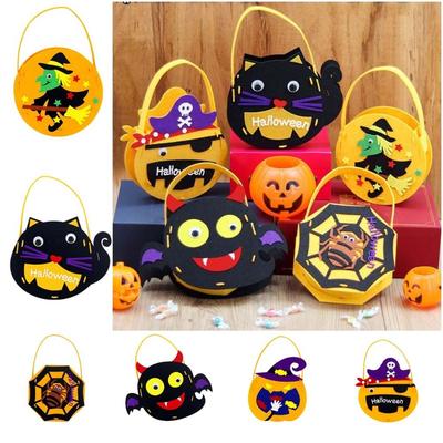 Non-woven Fabric DIY Halloween Candy Bag Trick Or Treat Pumpkin Handbag Kids/Children