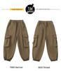 Boys' Winter 2025 Overalls: Medium & Large Kids' Velvet-Lined Streetwear Pants for Spring & Autumn