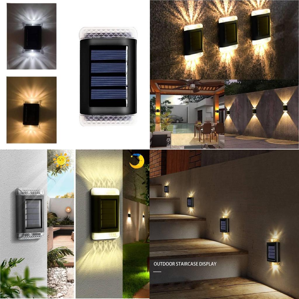 Innovative Solar Powered Dual Head Led Wall Light For Outdoor Garden And Patio Use