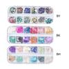 12Grids Nails Abalone Shell Fragments Texture Natural Sea 3d Charm Nail Art Decoration Slice DIY Beauty Salon Tools