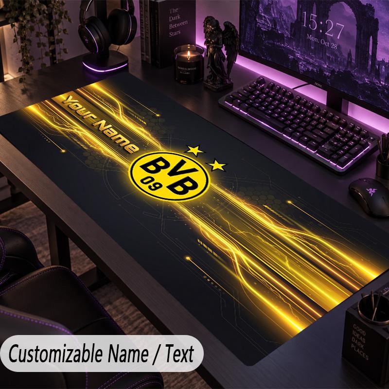 Large Mouse PadBorussia Dortmund Custom Name Text Personalized Desk Mat Non Slip Gaming Pad