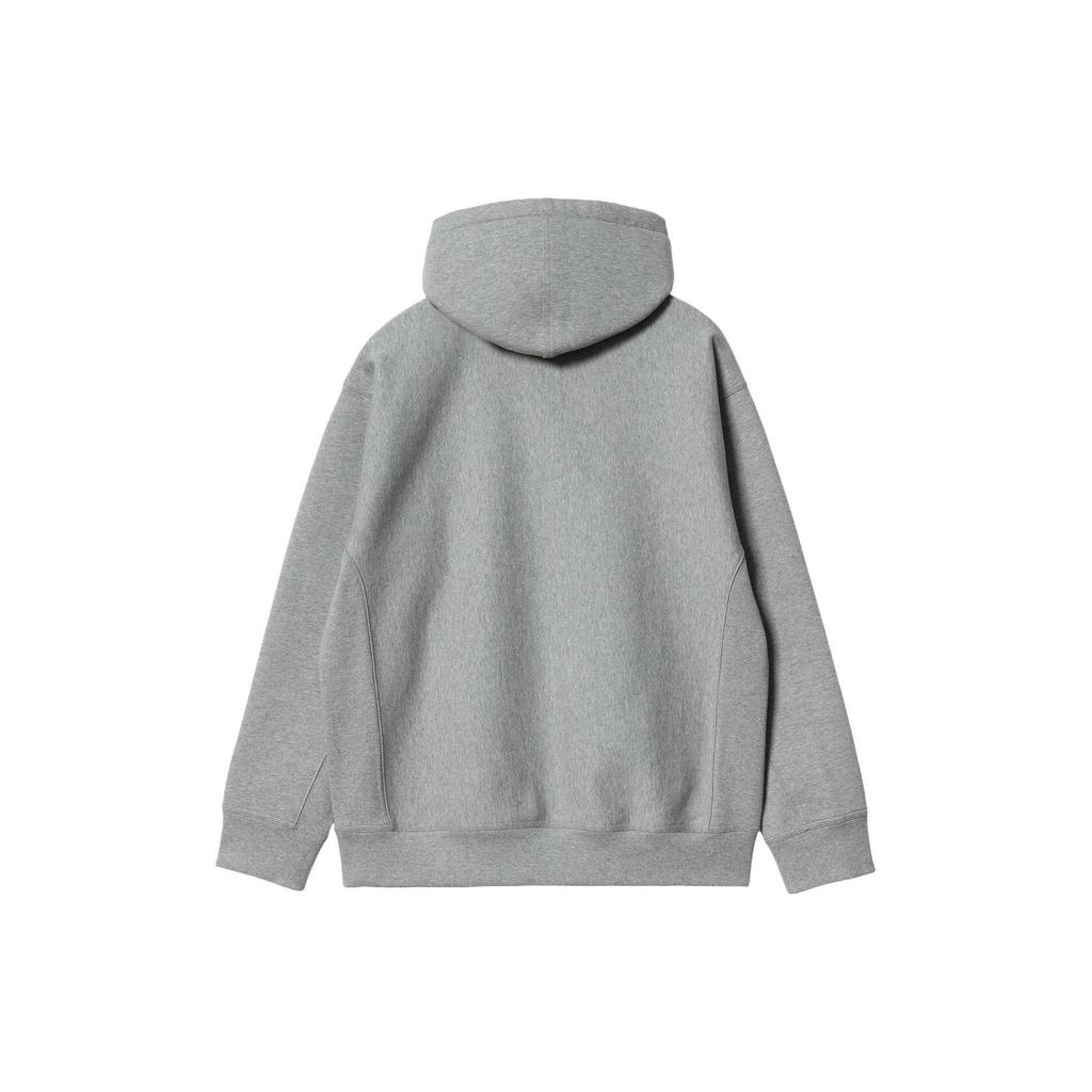 Carhartt WIP Solid Color Logo Embroidered Drawstring Hoodie Men Hoodies Gray I028279-V6-XX