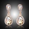 Fashion Drop Earrings For Women With Alloy Water Drop Shape In Champagne Color