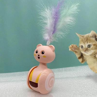 Palla Intelligente per Gatti Giocattolo Autogiocante per Gatti Palla Tumbler Palla da Caccia per Gatti Colorata con Piume Giocattoli Divertenti per Accessori Gatto Mini Giocattoli