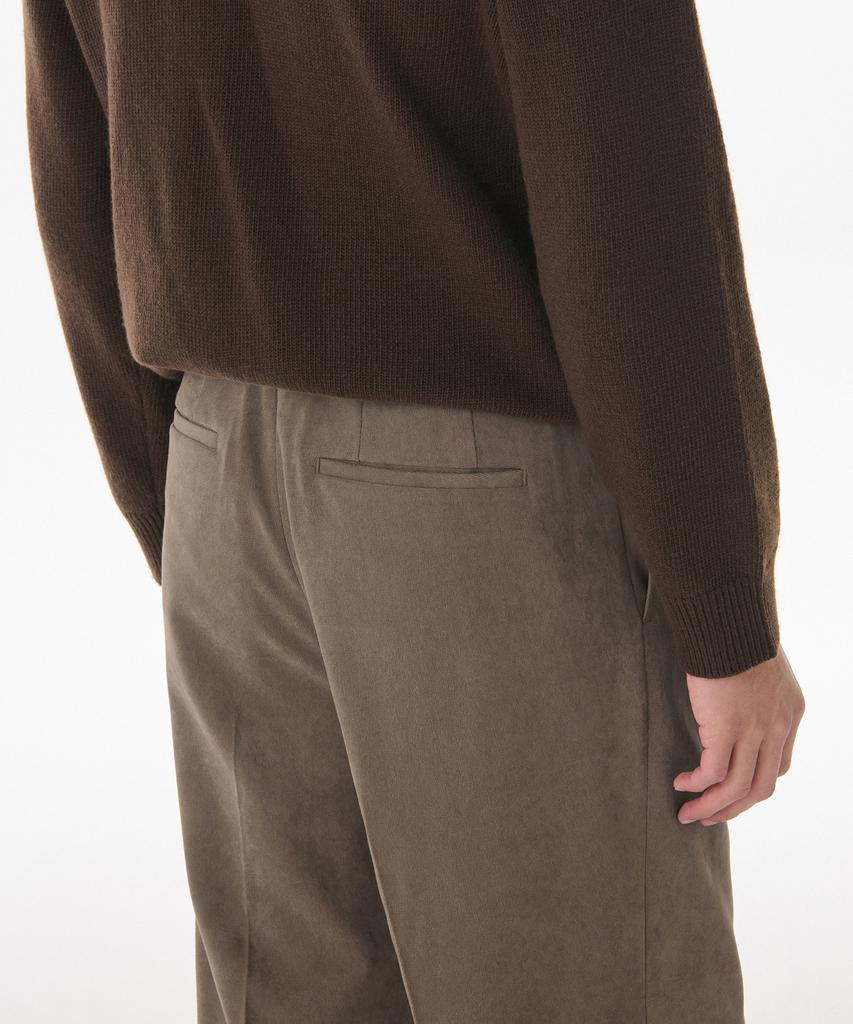 Musinsa Standard Brushed Two-Tuck Wide Hidden Elastic Waist Slacks [Brown]