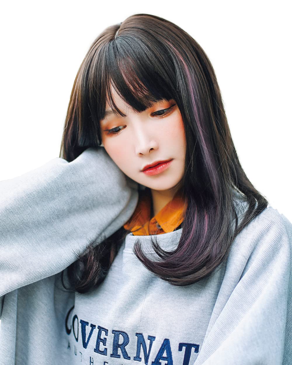 

TefuRe Парик Средний парик с челкой Полудлинный C-8272-BkPp