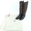 Excellent HERMES Knee-high boots black leather Women 37.5 Used