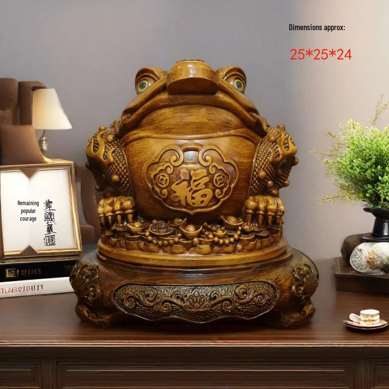 Golden Seven-Star Toad Figurine: Wealth Attraction Decor for Office or Housewarming Gift