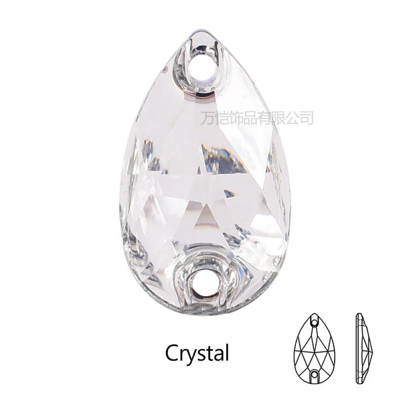 Resin Water Drop Flat Bottom Hand Sewn Drill, Silver Plated Bottom Double Hole Hand Sewn Flat Buckle Diy Clothing Luggage Accessories