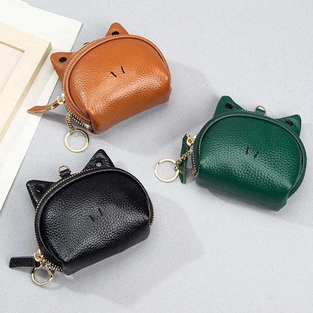 Minimalist Key Storage Small Bag Zipper Women's Leather Frog Coin Purse Storage Card Bag  Female