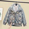 Winter Women's Short Down Jacket Female Warm Solid Color Large Size Loose Cotton Coat