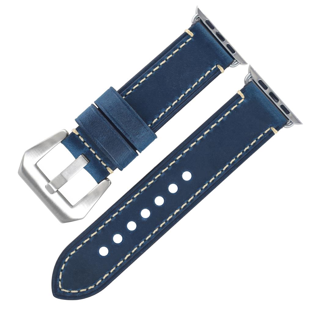 Suitable For Apple S7 Watch Apple Iwatch Strap First Layer Crazy Horse Leather Pin Buckle Watch8 Watch Strap