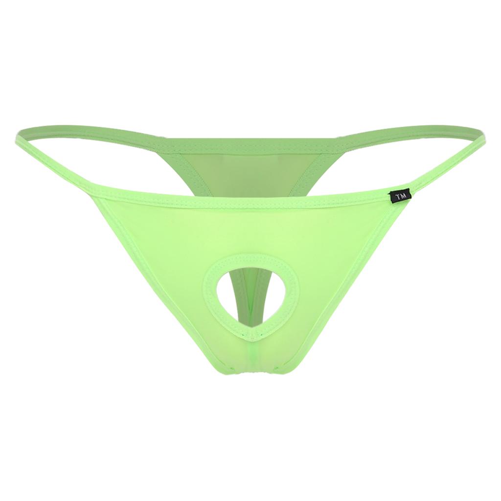 Mens Low Rise Thong Underpants Hollow out Bulge T-back Micro Briefs Underwear