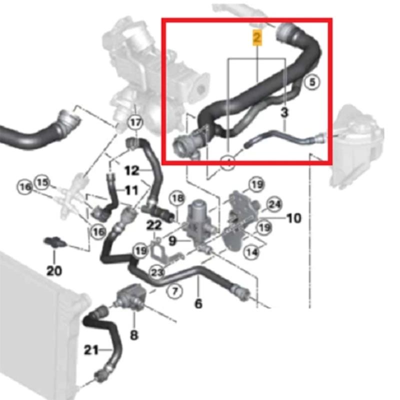 Leak Resistant Coolant Circulation Hose Enhances Temperature Control Suitable for F07 F10 520d 525d Vehicles 17127809818