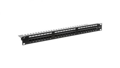 Pannello Patch Completo 19 Pollici 24X Rj45 U/Utp Cat. 6 1U con Vasso Nero (Ral 9005) Dn-91624U-Ec